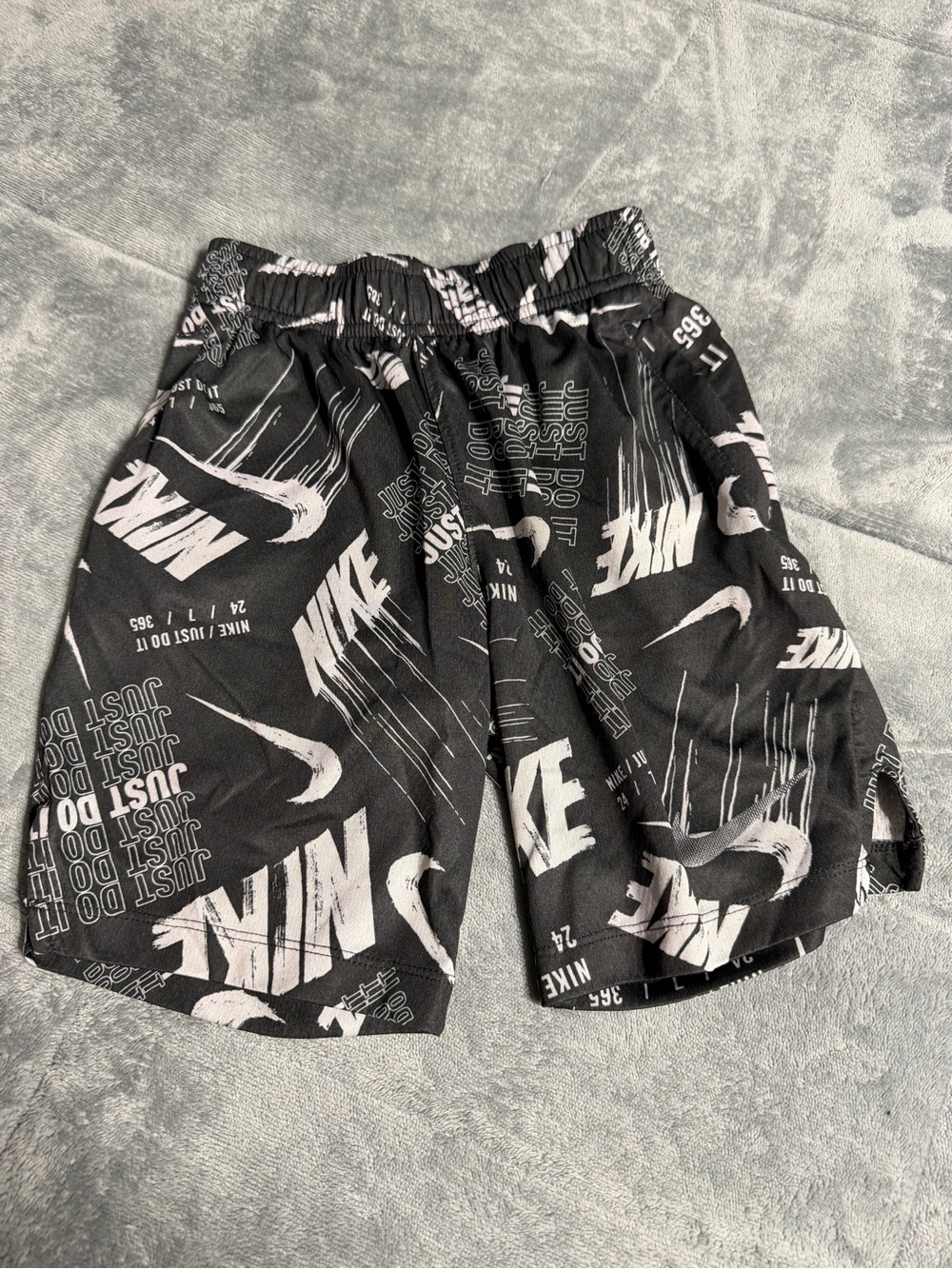 Nike Black Shorts with White Logo Print